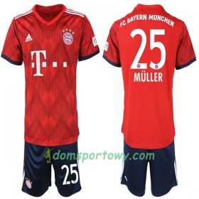 Koszulka Bayern Monachium Müller 25 Dziecięcy Domowe Koszulki Piłkarskie 2018-2019 Krótki Rękaw